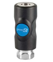isi-061102cp PREVOST Composite Body Female Safety Quick Connect Coupling, G 3/8 Female Threaded