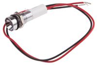 723-9441 RS PRO White Panel Mount Indicator, 24V dc, 8mm Mounting Hole Size, Lead Wires Termination, IP67