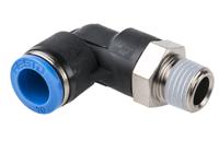 qsl-14-10 Festo QS Series Elbow Threaded Adaptor, R 1/4 Male to Push In 10 mm, Threaded-to-Tube Connection Style, 153051