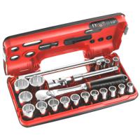 sldbox112pb Facom 21-Piece Metric 1/2 in Standard Socket Set with Ratchet, 12 point
