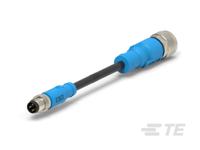 t4052117004-001 TE Connectivity Male 4 way M8 to Female 4 way M12 Sensor Actuator Cable, 500 mm