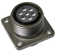 ms3102a-16s-1s Amphenol Industrial, MS3102A, Copper Alloy 7 Way Box Mount MIL Spec Circular Connector Receptacle, Socket