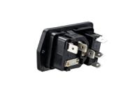 bva01z000002 Bulgin C14 Panel Mount IEC Connector Male, 10A, 250 V, Fuse Size 5 x 20mm