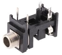 ra49c-12a Switchcraft Jack Connector 6.35 mm PCB Mount Mono Socket, 2Pole