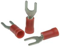 534-272a RS PRO Insulated Crimp Spade Connector, 0.5mm² to 1.5mm², 22AWG to 16AWG, M3.5 Stud Size Vinyl, Red