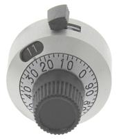 18b11b010 Vishay 22.2mm Silver Potentiometer Knob for 6mm Shaft Splined, 18B11B010