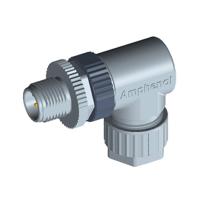 m12a-04bmmb-sr7001 Amphenol Industrial Circular Connector, 4 Contacts, Cable, M12 Connector, Plug, Male, IP67, M Series