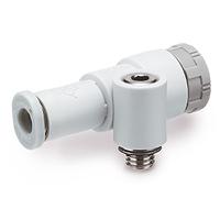 jas-lea04-m5 SMC JAS Series Threaded Pneumatic Silencer & Exhaust Restrictor Function Fitting, M5 Inlet Port, 4mm Tube Inlet Port,