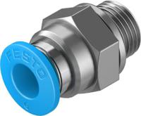 qs-g18-6 Festo QS Series Straight Threaded Adaptor, G 1/8 Male to Push In 6 mm, Threaded-to-Tube Connection Style, 186096