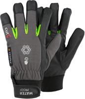 577-10 Tegera Black, Grey Synthetic Leather Work Gloves, Size 10