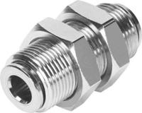 npqm-h-q4-e-p10 Festo NPQM Series Bulkhead Tube-to-Tube Adaptor, Push In 4 mm to Push In 4 mm, Tube-to-Tube Connection Style, 558806