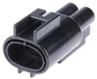 176143-2 TE Connectivity, .187 Series Automotive Connector Socket Black Cable Mount 2 Way