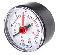 192-6334 RS PRO Analogue Pressure Gauge 6bar Back Entry 50mm Outside Diameter, With RS Calibration
