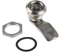 341-0242 Steinbach & Vollman Stainless Steel Square Lock, 13mm Panel-to-Tongue, 20.2 x 20.2mm Cutout, Key Unlock