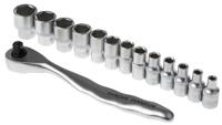 668-5789 RS PRO 14-Piece Metric 1/4 in Standard Socket Set with Ratchet, 6 point