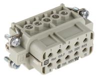 09200102812 HARTING Heavy Duty Power Connector Insert, 16A, Female, Han A Series, 10 Contacts