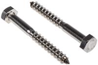 144-3554 RS PRO Hex Coach Screw, Stainless Steel, 8mm x 70mm