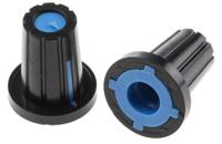 467-6049 RS PRO 17mm Black Potentiometer Knob for 6mm Shaft D Shaped
