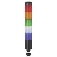69916075 Werma Kompakt 37 Series Blue, Clear, Green, Red, Yellow Buzzer Signal Tower, 5 Lights, 24 V ac/dc, Base Mount, Tube