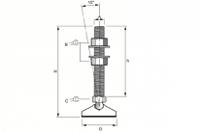 50002 Serious 12mm 45mm Dia. Rubber Levelling Adjustable Foot, 1200kg Static Load Capacity 10° Tilt Angle