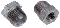 770241219 Georg Fischer Galvanised Malleable Iron Fitting, Straight Reducer Bush, Male BSPT 1/2in to Female BSPP 1/4in