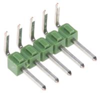 826949-5 TE Connectivity AMPMODU MOD II Series Right Angle Through Hole Pin Header, 5 Contact(s), 2.54 mm Pitch, 1 Row,
