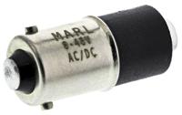 255-521-64-38 Marl Yellow LED Indicator Lamp, 8-48V ac/dc, BA9s Base, 4.9mm Diameter, 16000mcd