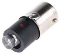255-501-64-38 Marl Red LED Indicator Lamp, 8-48V ac/dc, BA9s Base, 4.9mm Diameter, 11000mcd