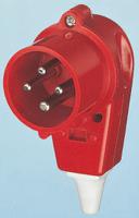 315 MENNEKES IP44 Red Cable Mount 4P Industrial Power Plug, Rated At 16A, 400 V