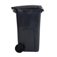 424-9316 RS PRO 240L Grey Flip Plastic Wheelie Bin Waste Bin