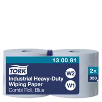 130081 Tork Industrial Heavy-Duty Wiping Rolled Blue Paper Towel, 119 m x 235mm, 3-Ply, 350 Sheets