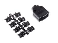dtppk9-k MH Connectors MHDTPPK Series ABS D Sub Backshell, 9 Way, Strain Relief