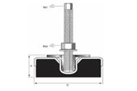 10302 Serious 16mm 120mm Dia. Natural Rubber Levelling Adjustable Foot, 1000kg Static Load Capacity