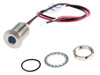 139-3359 RS PRO Blue Panel Mount Indicator, 10.8 → 13.2V dc, 10mm Mounting Hole Size, Lead Wires Termination, IP67