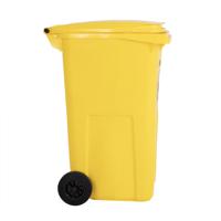 790-6879 RS PRO 240L Yellow Flip High Density Polyethylene Waste Bin