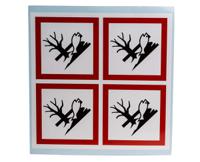 181-2252 RS PRO White Gloss Polymeric Vinyl Safety Labels, GHS Dangerous-Text 100 mm x 100mm