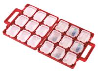 259-5123 RS PRO 18 Cell Red, White Plastic Compartment Box, 330mm x 330mm x 130mm