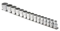 m1215mm Teng Tools 15-Piece Metric 1/2 in Standard Socket Set , 12 point