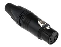 nc4fxx-b Neutrik Cable Mount XLR Connector, Female, 50 V, 4 Way, Gold Plating