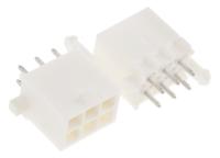 1-770178-0 TE Connectivity Mini-Universal MATE-N-LOK Series Straight Through Hole PCB Header, 6 Contact(s), 4.14 mm Pitch, 2 Row,