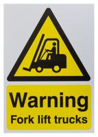 146-454 RS PRO Self-Adhesive Fork Lift Hazard Hazard Warning Sign (English)