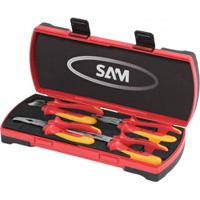 237-j4ti SAM 4-Piece Insulated Plier Set, Straight Tip, VDE/1000V, 37 Overall