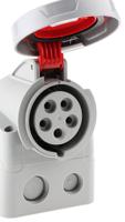 5-553-59 Legrand, P17 Tempra Pro IP66, IP67 Red Wall Mount 3P + N + E Industrial Power Socket, Rated At 16A, 415 V