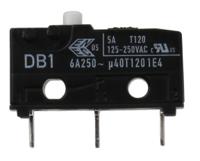 db1c-c1aa ZF Button Micro Switch, Through Hole Terminal, 6 A @ 250 V ac, SPDT