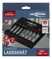 1001-0006-01 Ansmann Powerline 8 Traveller Battery Charger For NiCd, NiMH AA, AAA 8 Cell with Worldwide plug