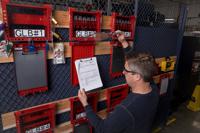 permit-display-case-brady-branded Brady Red 1-Lock Plastic Group Lockout & Permit Control, 6.60mm Shackle