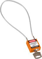 compact-cable-padlock-orange-40cm-kd Brady Orange 1-Lock Rugged Reinforced Nylon Body with Sheathed Steel Cable Keyed Padlocks & Safety Padlocks, 4.7mm