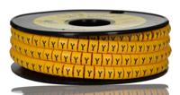 812-1045 RS PRO Slide On Cable Markers, Black on Yellow, Pre-printed "Y", 3.6 → 7.4mm Cable