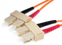 536-7241 RS PRO SC to SC Duplex Multi Mode OM2 Fibre Optic Cable, 50/125μm, Orange, 1m