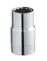 s-21 SAM 1/2 in Drive 21mm Standard Socket, 12 point, 38 mm Overall Length